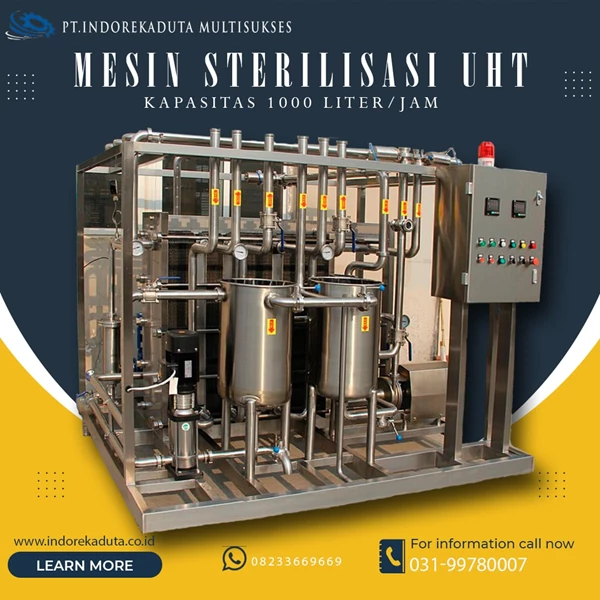 UHT sterilization machine 1000L/hour capacity Indirect system