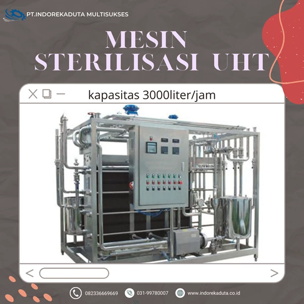 Mesin Sterilisasi Minuman UHT Kapasitas 3000L/Jam Sistem Indirect